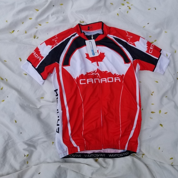 Weimostar Men's Canada Cycling Jersey Short Sleeve - Picture 1 of 3